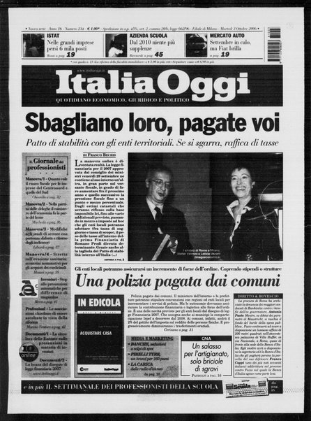 Italia oggi : quotidiano di economia finanza e politica